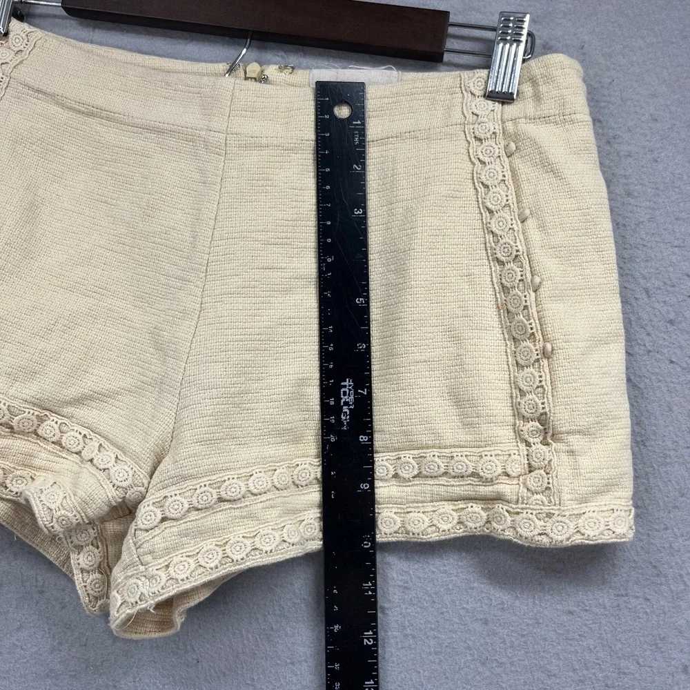 Moon River Shorts Womens Large Cream Crochet Trim Woven Festival Boho Beachy